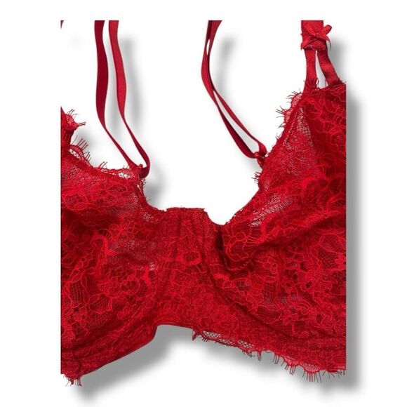 Victorias Secret Dream Angels Red Lace Underwire Bra Size 38D - Picture 3 of 6